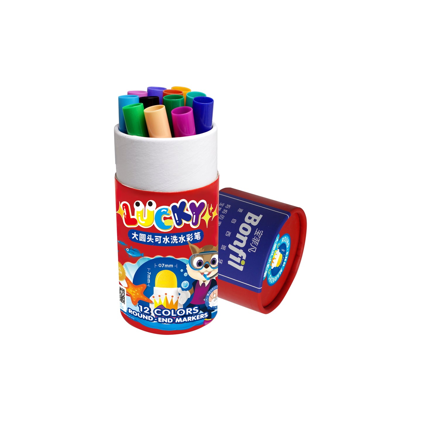 Lucky Round- end Markers 12 Colours