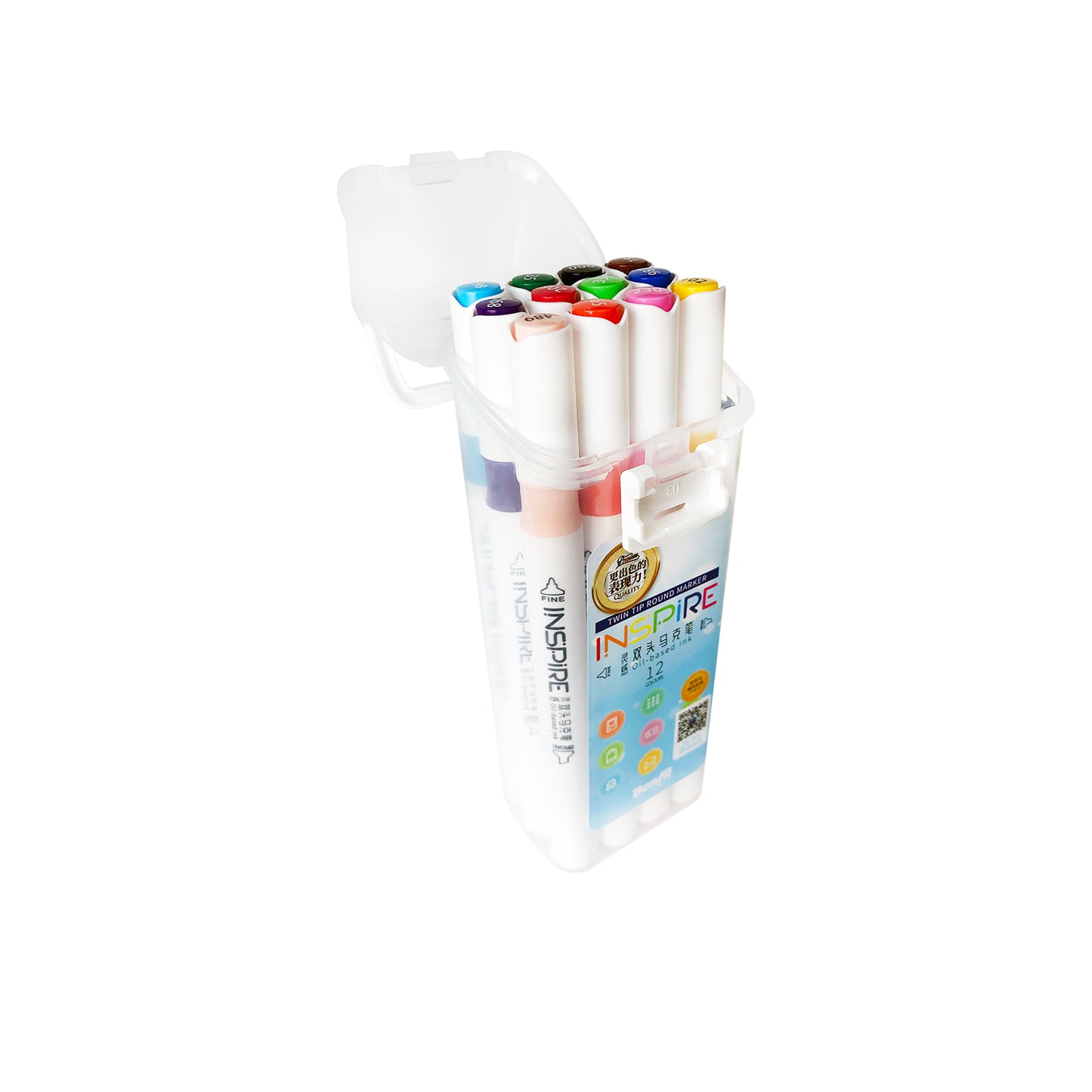 Inspirational Twin Tip Round Marker Pen(12 Colours)